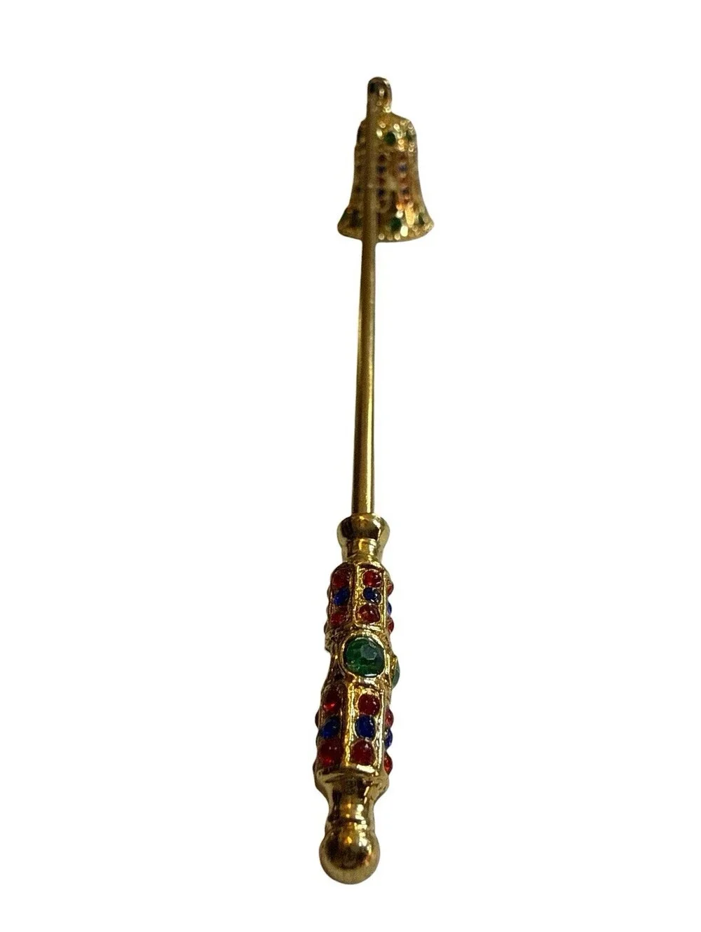 Godinger Santa Claus & Bell Candle Snuffer Gold Tone Christmas Holiday Decor